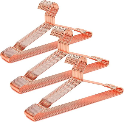 Amber Home 30 Pack 17" Rose Gold Strong Metal Hanger, Copper Clothes Hangers, Heavy Duty Coat Hangers, Standard Suit Hangers for Jacket, Shirt, Dress (Copper, 30)