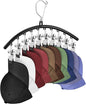 1 Pack Hat Hangers for Closet Display, Metal Hat Organizer for Baseball Caps with 10 Clips, Hats Rack Holder for Closet, Hats Storage for Baseball Caps Beanie Accessories Men Women, Black