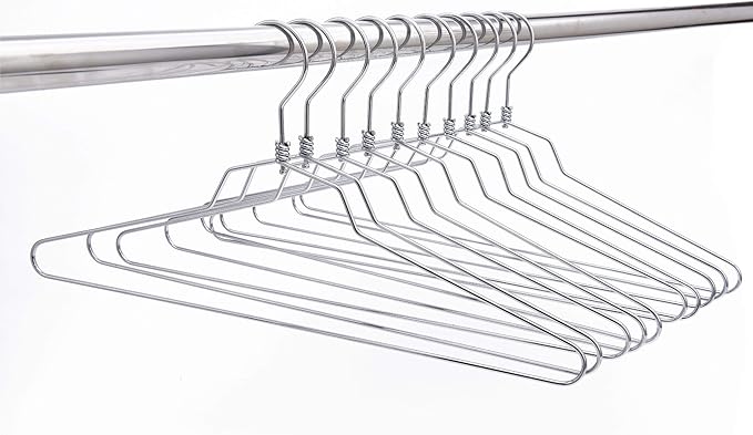 16" Quality Metal Hangers, 120-Pack, Swivel Hook, Stainless Steel Heavy Duty Wire Clothes Hangers, Heavy-Duty Clothes, Jacket, Shirt, Pants, Suit Hangers