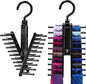 IPOW Upgraded 2 PCS See Everything Cross X 20 Tie Rack Holder,Rotate to Open/Close Tie and Belt Hanger with Non-Slip Clips,360 Degree Swivel Space Saving Organizer