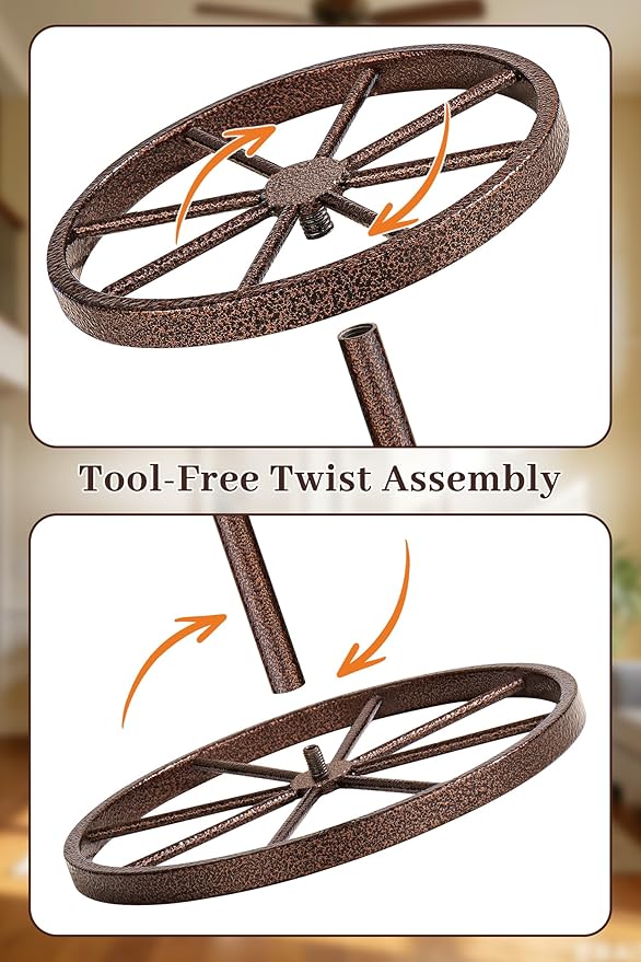 Cowboy Hat Stand, Heavy Duty Metal Hat Holder for Desk Countertop Closet, Wagon Wheel Hat Display Rack for Fedora, TableTop Western Hat Stand for Vendors Retail, Mens Cowboys Gifts, 2 Pack, Bronze