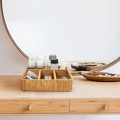 Silverware Drawer Organizer, Kitchen Essentials - Resin Wicker, Latte