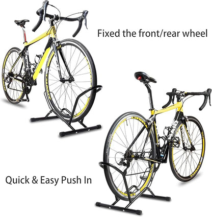 Bike Floor Stand,Bike Rack Floor Type，Bike Stand Holds 16”-29”Wheels,Bicycle Stand suitable for Apartments and Garages