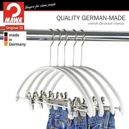 Mawa Narrow Petite Clothing Hangers, Steel Hanger with Non-Slip Coating, for Shirts, Dresses, Suits, Pants, Skirts, Camisoles, Jackets, 360-degree Rotatable Hook