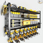 Hipidian Power Tool Organizer Wall Mount - Storage Rack with 4 Drill Holders for Drills Cordless Tools. Heavy Duty Iron Garage Tool Organizer Storage for Workshop Shed (8 Slots 4 Layers)