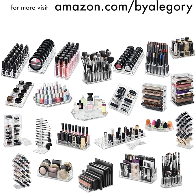 byAlegory Tiered Acrylic Eyelash Makeup Organizer | 3 Tiers (CLEAR)