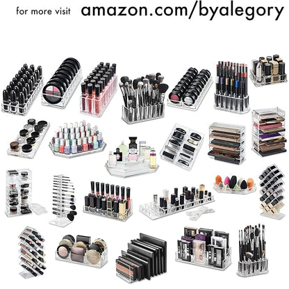 byAlegory Acrylic (Bronzer, Highlighter, Powder, Blush) Compact Makeup Organizer | 8 Space Cosmetic Storage (CLEAR)