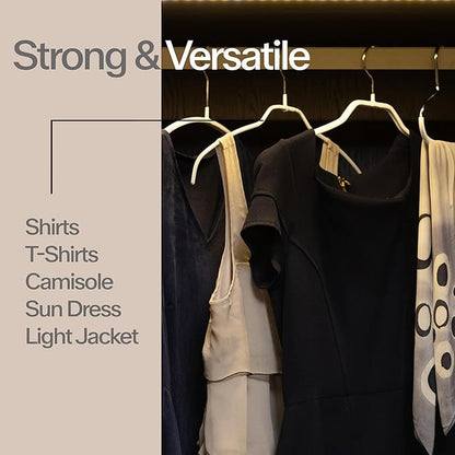 Mawa Reston Lloyd Silhouette Ultra-Thin Series, Non-Slip Space Saving Shirt Hanger, Style 42/FT, Pack of 20, Black, 20 Count