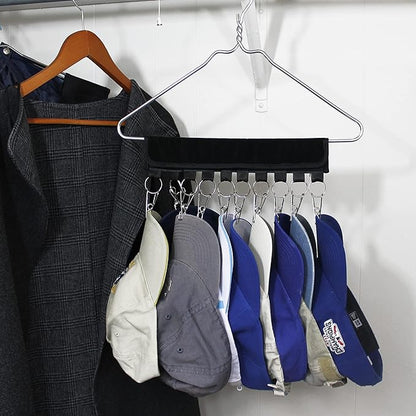 LAMINET Hanger Hat Rack Organizer Hats, Purses, and other items for up to 10 items Easy Assembly Fits any Standard Hanger