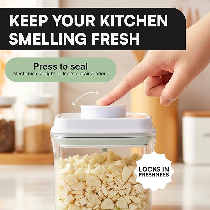 Bop Top Airtight Food Storage Containers with Lid 3.5 Cups / 28 oz | Kitchen Canister Sets | Air Tight Pantry Container | Pop Top Dry Food Storage Containers for Snacks, Sugar, Flour, Baking, Pasta