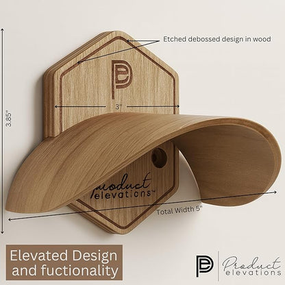 Hat Hooks for Wall Set of 2 – Cowboy Hat Hanger for Fedoras, Caps & Wide Brim Hats – Wooden Curved Rack Preserve Hat Shape – Wall-Mounted Cap Holder for Door & Closet