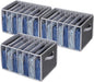 Zilink Upgraded Wardrobe Clothes Organizer with Support Board Clear Jean Organizer for Closet with 7 Grids Pants Organizer for Closet Shelf for Jean Pant Sweater Legging T-Shirt, 3 Pack