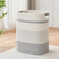 AINUOQI Laundry Basket with Handles - Blanket Basket & Hampers for Bedroom Aesthetic, Laundry Hamper & Blanket Storage for Living Room, Clothes Hamper, Tall, Large 17" x 14" x 22”, Grey & White