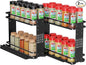 Nieifi Pull Out Spice Rack Organizer, 2 Tiers, Black, Spice Organization for Cabinet, Height Adjustable, Easy to Install