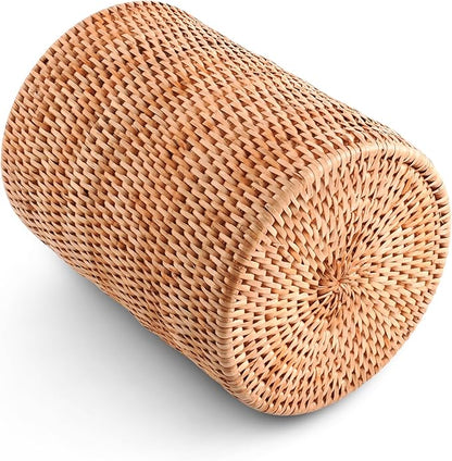 Vagabond House Hand Woven Rattan Utensils Holder - 8 Inches Tall x 5.5 Inches Diameter - Natural and Durable Eco-Friendly Material for Storing and Organizing Kitchen Utensils