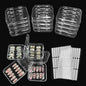 12pcs Press on Nail Storage Box with 60 Pcs Adhesive Double Sided Tape Clear Acrylic Nail Display Box Artificial False Nail Box Organizer Fake Nail Case Transparent Nail Packaging Boxes for Nail Salon