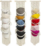 jontell Cap Holder-3 Pack-Hat Organizer for 30 Baseball Caps, Macrame Hat Rack for Wall, Cap Rack for Decoration and Display, Boho Handmade Cap Hanger Over Door Organizer