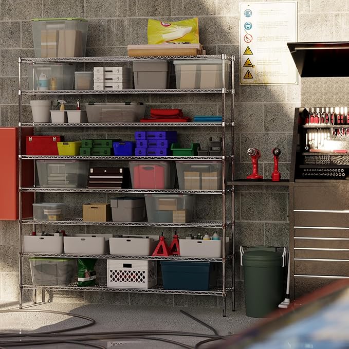 14" Deep x 72" Wide x 86" Height Wire Shelving Kit | 8-Tier | NSF Commercial Storage Rack Unit