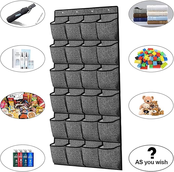 24 Pocket Storage Bag Spaces Saving Shoes Pouch Door Shelf Hanger Holder Shoes Hanging Rack for Living Room Bag Organizer