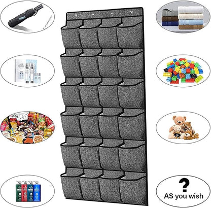 24 Pocket Storage Bag Spaces Saving Shoes Pouch Door Shelf Hanger Holder Shoes Hanging Rack for Living Room Bag Organizer