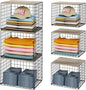 Widened & Heightened Closet Organizers And Storage Shelves With Top Board, Set of 3 Stackable Closet Shelf Organizer Storage Bin Basket For Clothes Sweaters,Space-saving, Sturdy,Wider Higher Size