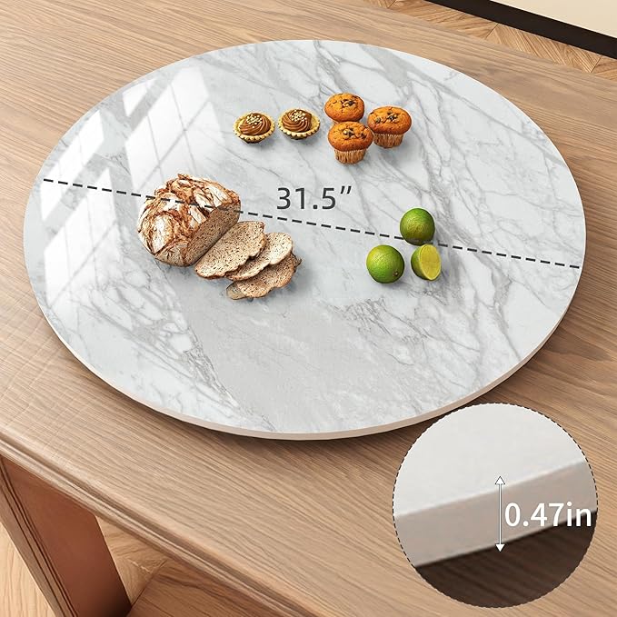 31.5" Lazy Susan for Table Top Tempered Glass Rotating Serving Tray for Dining Table, Kitchen Lazy Susan Organizer Spinning Rotating Food Server Party Centerpieces