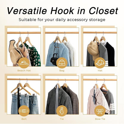 HOUSE DAY Space Saving Hangers 20 Pack, Clear Clothes Hanger Connector Hooks, Heavy Duty Hangers Space Saver, Premium College Dorm Room Essentials, Closet Organizers and Storage