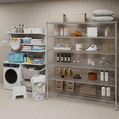24" Deep x 72" Wide x 74" Height Wire Shelving Kit | 6-Tier | NSF Commercial Storage Rack Unit