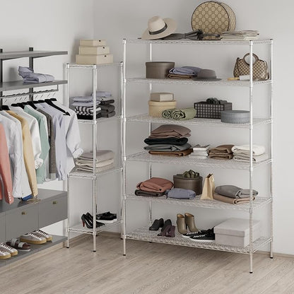 24" Deep x 54" Wide x 86" Height Wire Shelving Kit | 6-Tier | NSF Commercial Storage Rack Unit