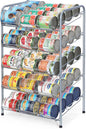 MOOACE Can Rack Organizer, 5 Tier Can Storage Dispenser Holds up to 60 Cans, Can Organizer, Great for The Pantry Shelf, Kitchen Cabinet or Counter-top, Cabinet, Canned Food Organizer, Silver