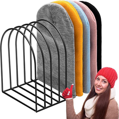 Hicarer Beanie Holder Organizer Metal Beanie Hat Display Stand Knitted Hat Storage Rack for Swimming Cap Display Vendors Home Entryway Tabletop Bedroom Closet Dresser Room Office