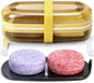 Shampoo Bar Holder and Soap Case, Leakproof Travel Container with Lid & Drain Tray, Includes Silicone Strap and Soap Bag, Compatible with Kitsch Solid Shampoo & Conditioner Bars(Lemon Yellow, Large)
