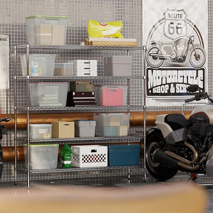 18" Deep x 60" Wide x 64" Height Wire Shelving Kit | 5-Tier | NSF Commercial Storage Rack Unit