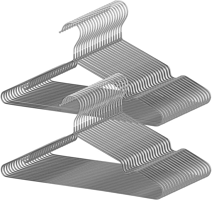AUV Hangers, Non-slip PVC Special Rubber Treatment, Set of 30 Pieces Laundry Hanger (gray)