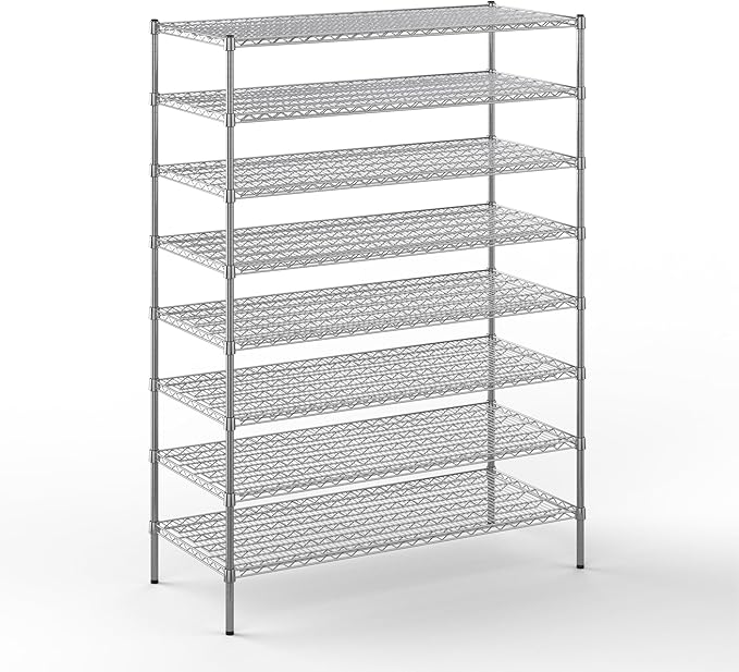 24" Deep x 54" Wide x 74" Height Wire Shelving Kit | 8-Tier | NSF Commercial Storage Rack Unit