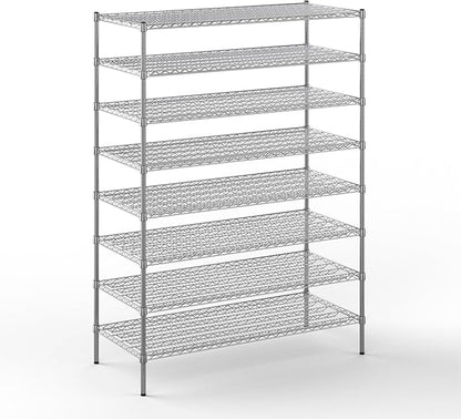 24" Deep x 54" Wide x 74" Height Wire Shelving Kit | 8-Tier | NSF Commercial Storage Rack Unit
