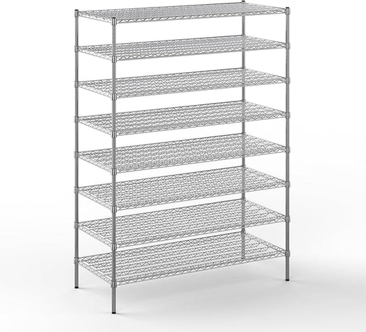 24" Deep x 54" Wide x 74" Height Wire Shelving Kit | 8-Tier | NSF Commercial Storage Rack Unit