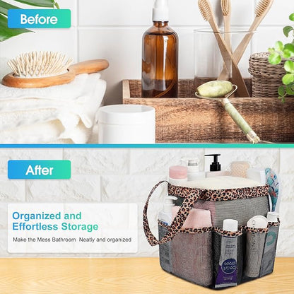 Attmu Mesh Shower Caddy Portable for College Dorm Room Camping Essentials, Shower Caddy Dorm with 9-Pockets, Large Capacity Hanging Basket Bathroom Bag for Toiletry, Swimming, Gym, Camp, Beach