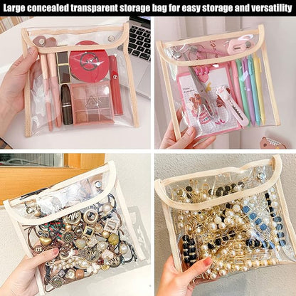 110 Pcs Travel Jewelry Organizer Bags PVC Jewelry Storage Bag Pouch Self Seal Plastic Zipper Bag,Small Clear Plastic Bags for Jewelry Necklace Rings