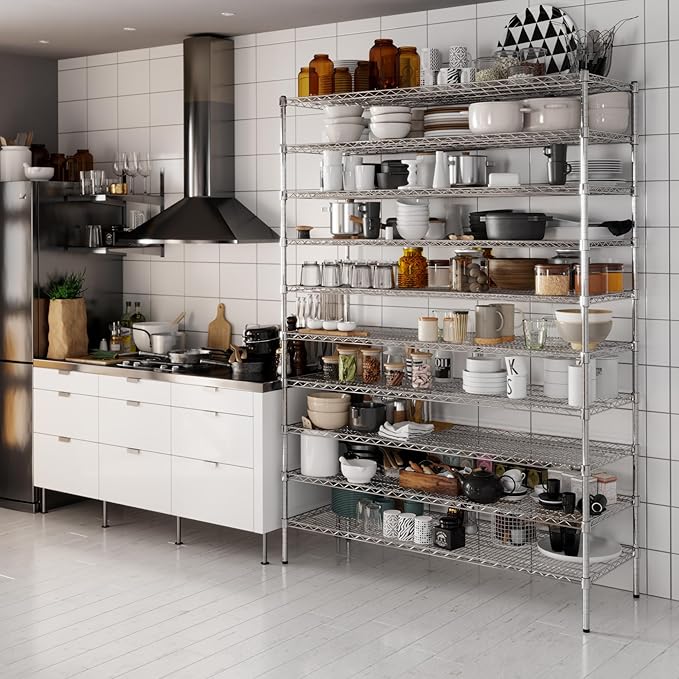 21" Deep x 60" Wide x 86" Height Wire Shelving Kit | 10-Tier | NSF Commercial Storage Rack Unit