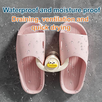 ANIS·KEAAR 2PCS 2026 Cartoon Duck-Mouth Slipper Hanger - No-Drill Wall-Mounted Storage Hook, High Load-Bearing, Detachable & Washable Slipper Organizer for Bathroom Entryway Home