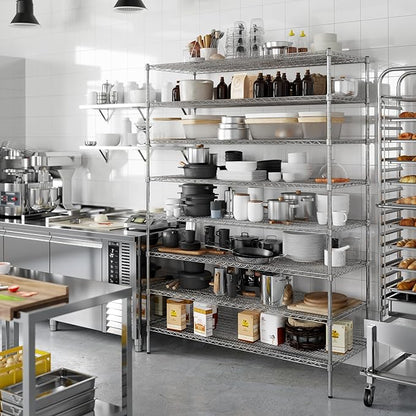 24" Deep x 60" Wide x 86" Height Wire Shelving Kit | 8-Tier | NSF Commercial Storage Rack Unit