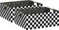 Checkered Storage Basket Foldable Nursey Box | 16.9" Storage Cube for Women Closet Organizer Boys Car Toys Bins with Handles | Sturdy Cardboard & Washable Fabric 2Pack