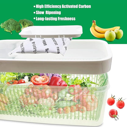 6 Pack Produce Saver Refills Kit for OXO GreenSaver Produce Keepers and Crisper Inserts, Keep Fruits Veg Fresh, Also Compatible with Bluapple Produce Freshness Saver Balls and other Produce Savers