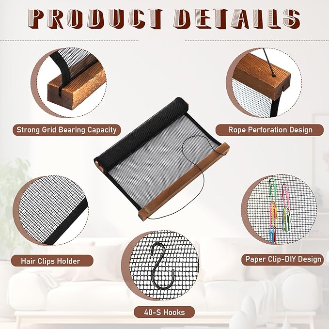 2 Pcs Earring Storage Rack Wall Mounted, Display Hanging Jewelry Storage Rack with 40 S-Shaped Black Hooks for Stud Earrings and Necklace Holders, Gift for Women