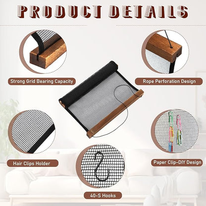 2 Pcs Earring Storage Rack Wall Mounted, Display Hanging Jewelry Storage Rack with 40 S-Shaped Black Hooks for Stud Earrings and Necklace Holders, Gift for Women