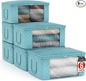 Sorbus Medium Clothes Storage Bags - Foldable Blanket Storage Bins for Organizing Bedroom, Closet, Clothing, Comforter, Organization with Clear Window, Lids and Carry Handles - Set of 6