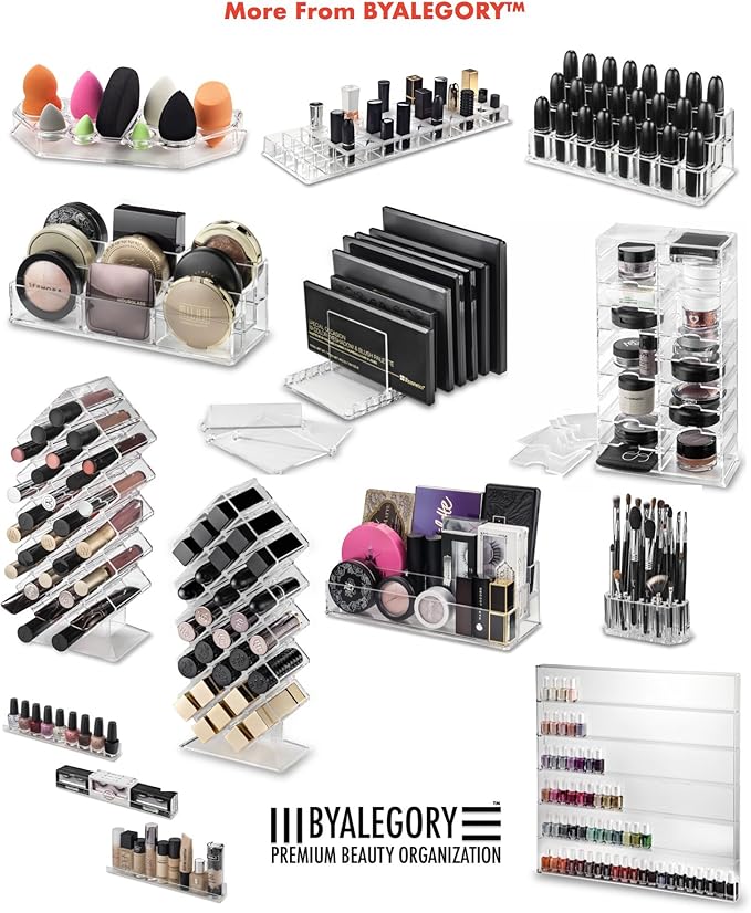 byAlegory Acrylic Makeup Beauty Brush Organizer | 26 Space Cosmetic Storage (CLEAR)