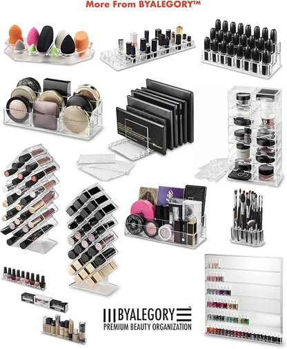 byAlegory Acrylic Makeup Beauty Brush Organizer | 26 Space Cosmetic Storage (CLEAR)