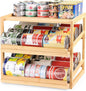 Yumkfoi Can Organizer for Pantry, 3 Tiers Pantry Can Organizer Hold up to 72 3oz Cat Can, Rolling Can Storage Soda Dispenser Can Holders for Cabinet